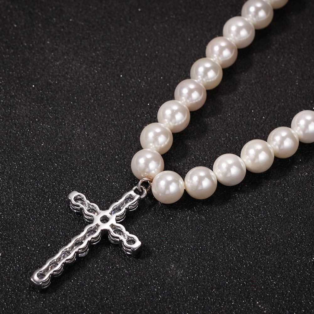 Cross Pearl Necklace