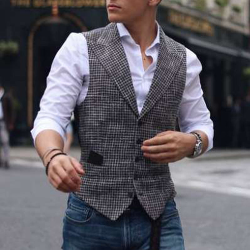 Men's Vest Trendy Plaid