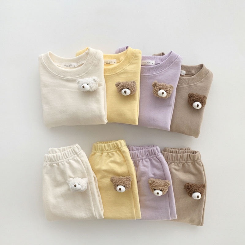 Casual Solid Color Round Neck Sweaters for Infants and Toddlers