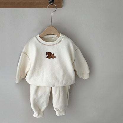 Baby Embroidered Bear Casual Sweater Set
