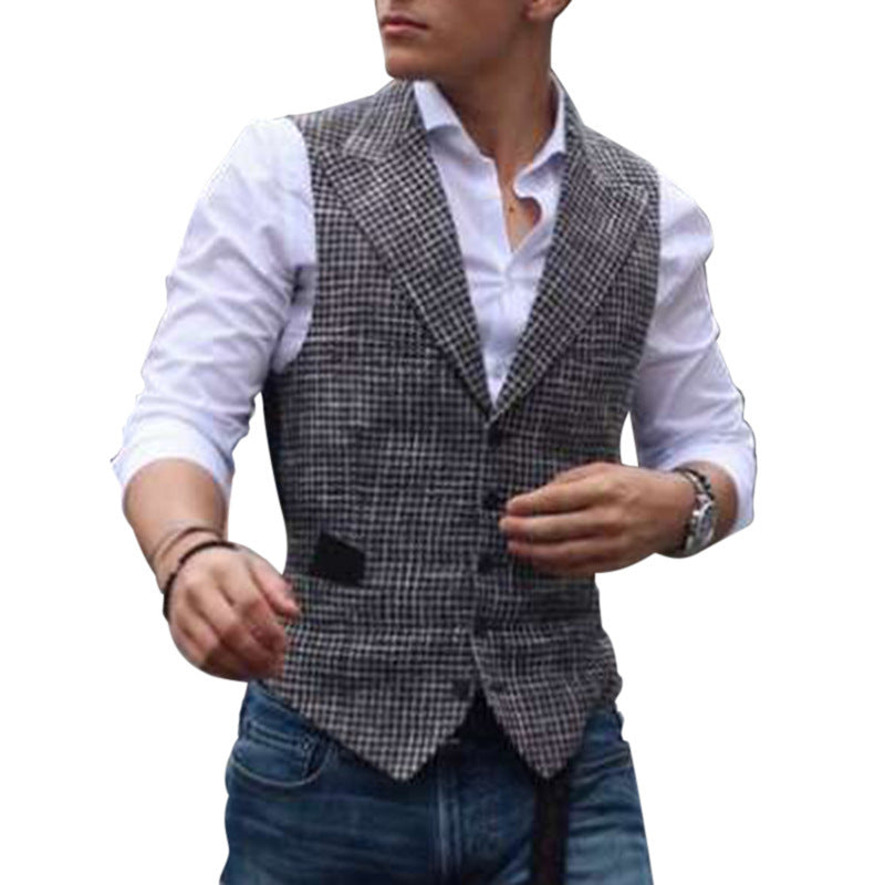 Men's Vest Trendy Plaid
