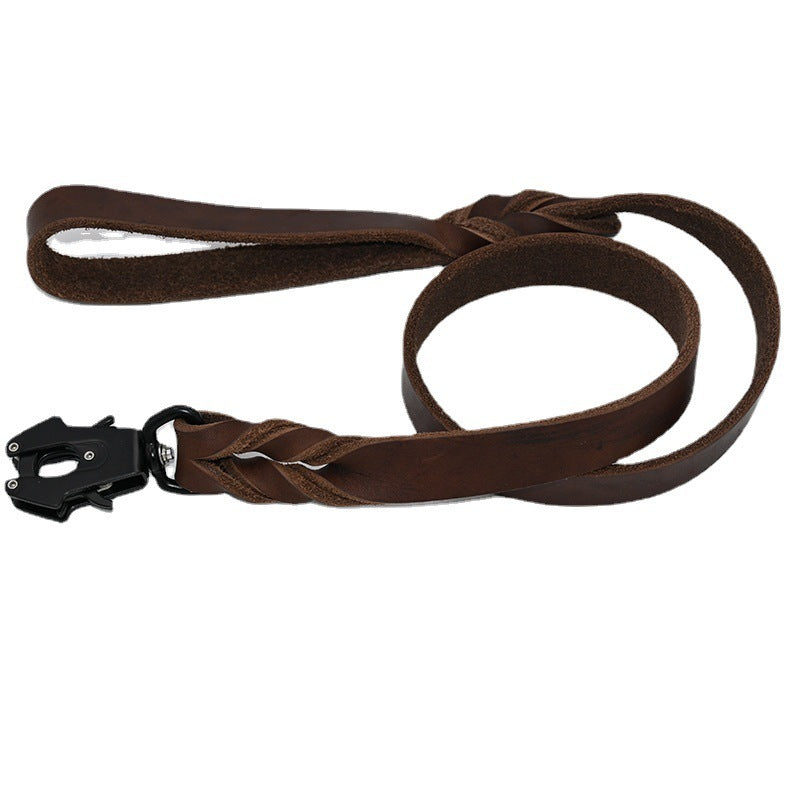 First Layer Cowhide Pet Traction Rope