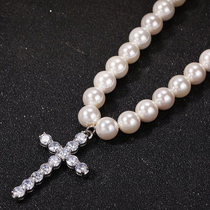 Cross Pearl Necklace