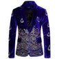 Ethnic Print Single-breasted Leisure Suits For Men Costume