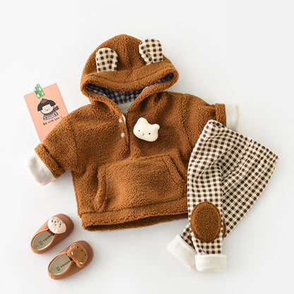 Toddlers Hooded Plush Suit