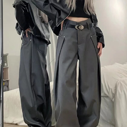 Ladies New Smooth Straight-leg Trousers