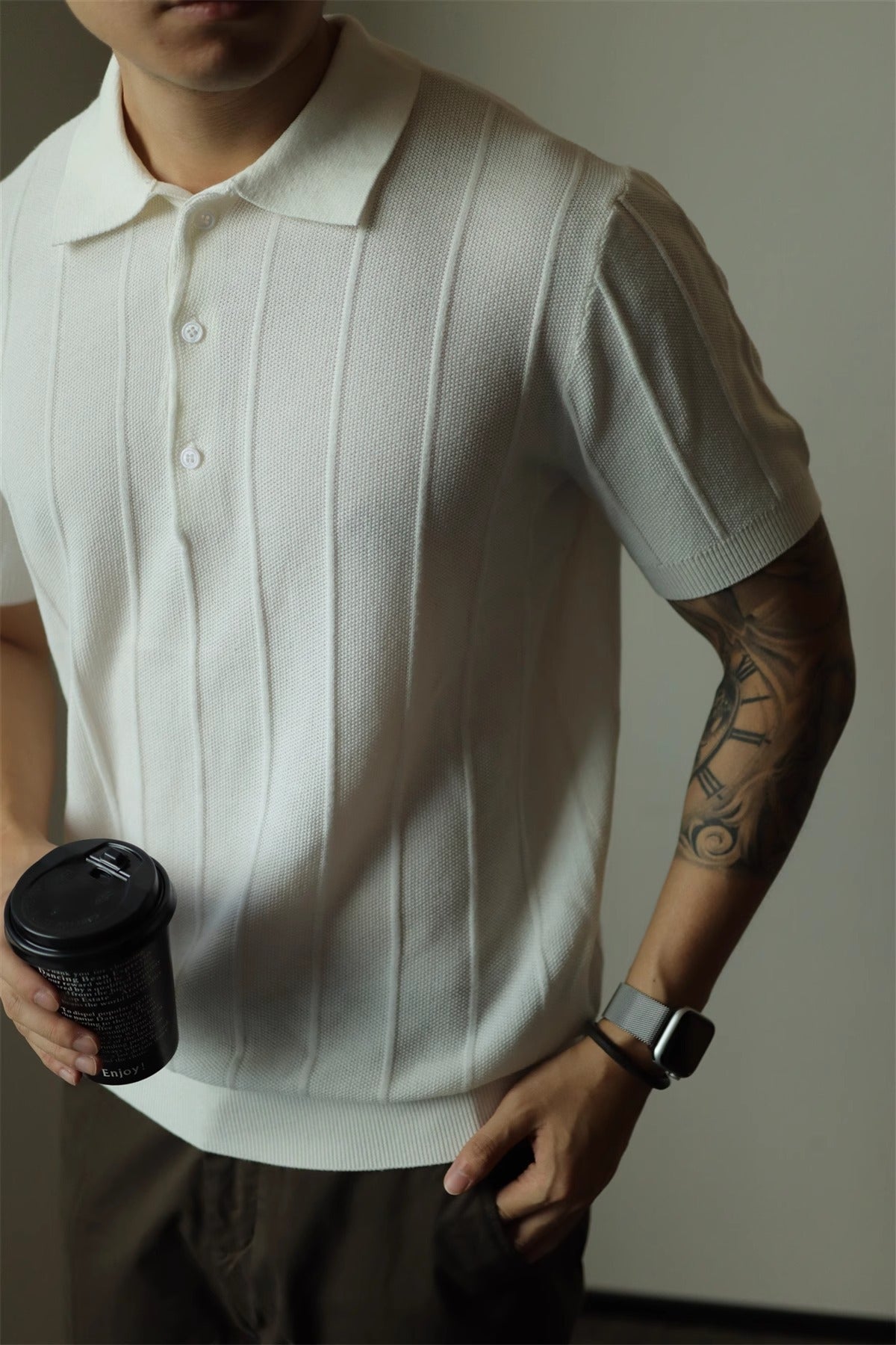 American T-shirt Young Solid Color BASIC Top Men