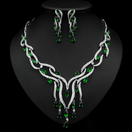 New Zircon Crystal Jewelry Set
