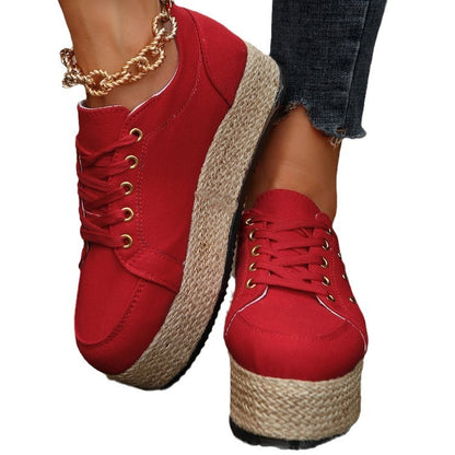 Lace Loop Round Toe Shoes