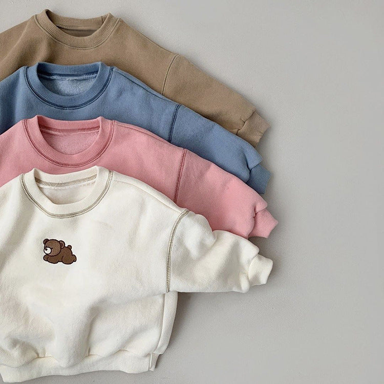Baby Embroidered Bear Casual Sweater Set