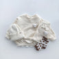Casual Solid Color Round Neck Sweaters for Infants and Toddlers