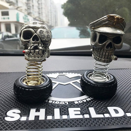 Gentle Shaking Military Skull Car Decoration