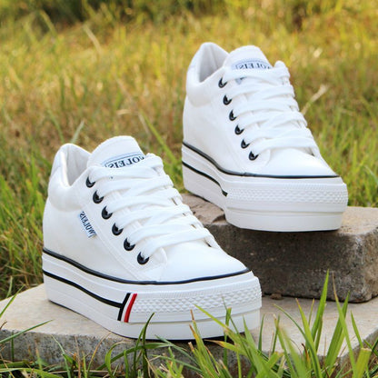 Height White Canvas Shoes