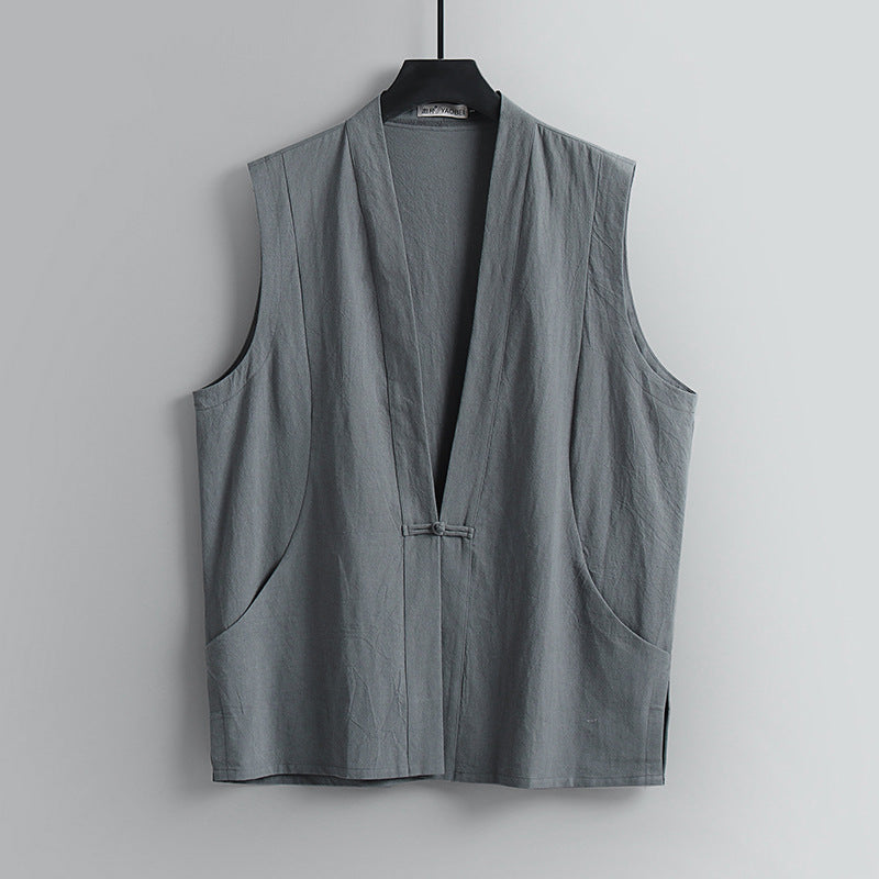 Summer Thin Linen Sleeveless Vest