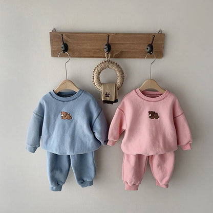 Baby Embroidered Bear Casual Sweater Set