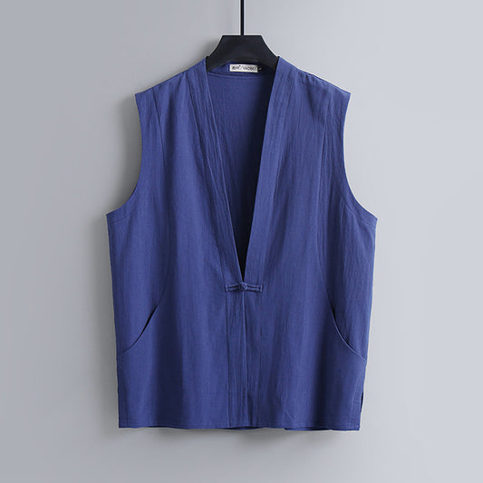 Summer Thin Linen Sleeveless Vest