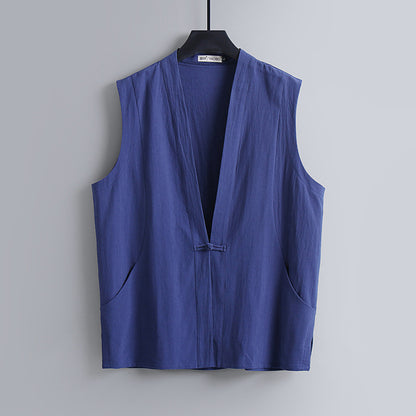 Summer Thin Linen Sleeveless Vest