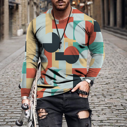 Digital Printed Men's Long Sleeved T Shirt