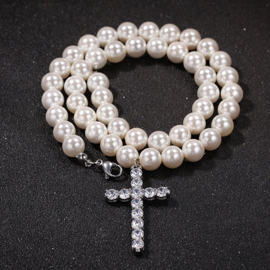 Cross Pearl Necklace