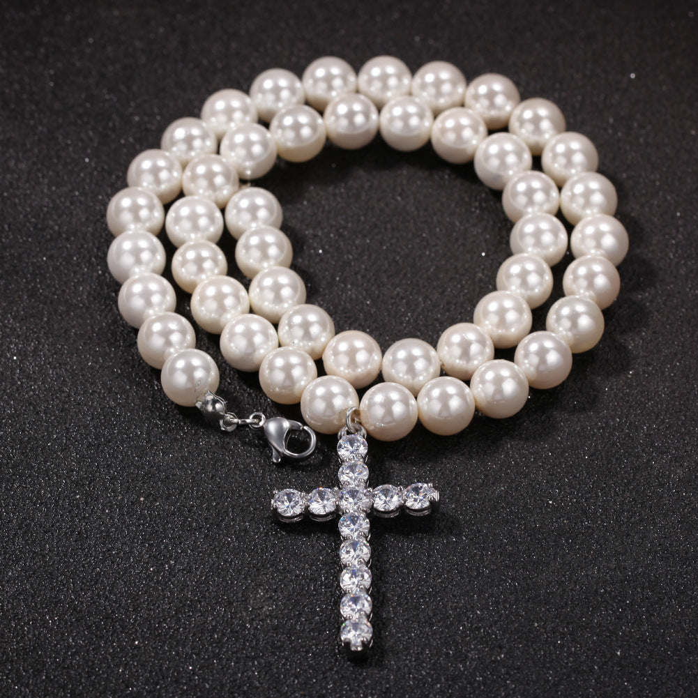 Cross Pearl Necklace