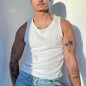 White Loose Vest Men