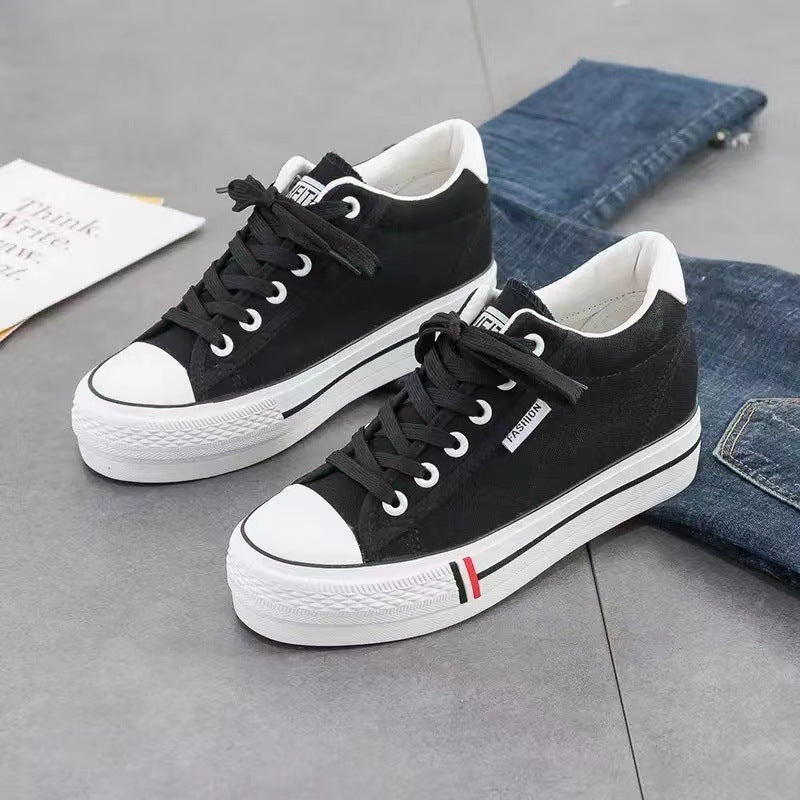 Height White Canvas Shoes