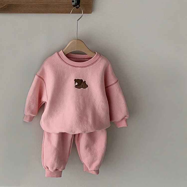 Baby Embroidered Bear Casual Sweater Set