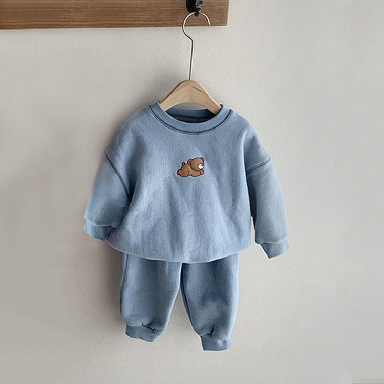 Baby Embroidered Bear Casual Sweater Set